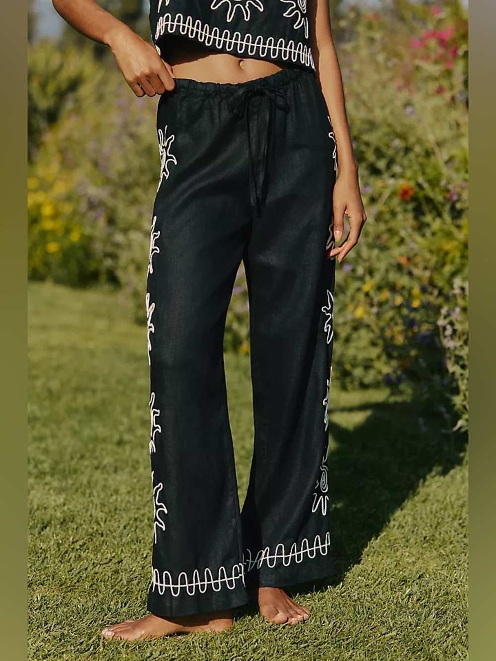 LSPACE x Rails Emmie Linen Embroidered Pants